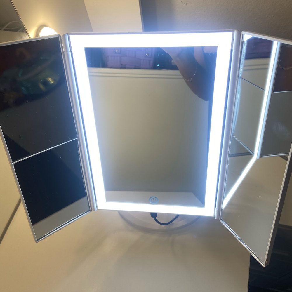 Touch Trifold LED Makeup Mirror with Magnification by Impressions Vanity Company